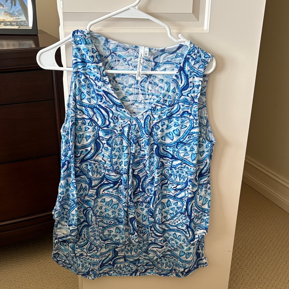 Lulu-B Blue Patterned Tank Top